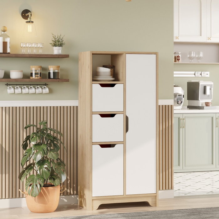 Hanah Home Armario Multiusos LIB1-SW Roble y Blanco